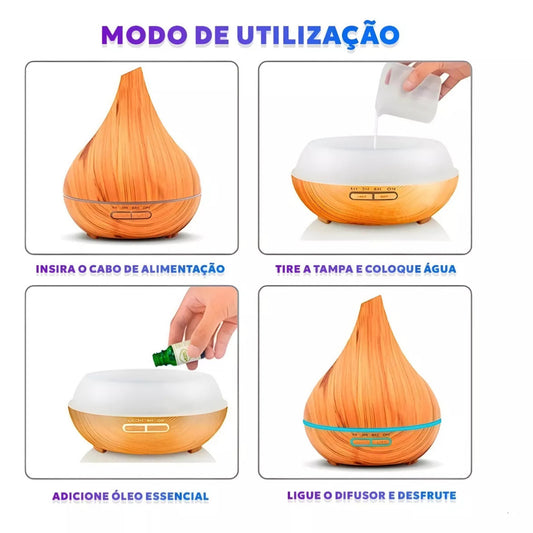 DIFUSOR GOTA MADEIRA CLARA 400ML