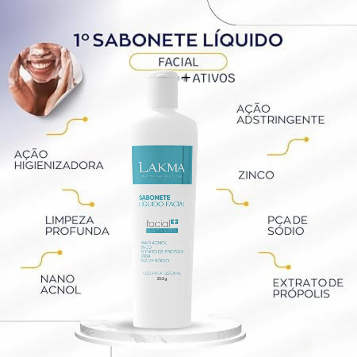 SABONETE LIQUIDO FACIAL - 250ml LAKMA