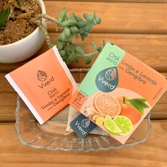 CHÁ MISTO LARANJA E LIMÃO COM GENGIBRE VVERD