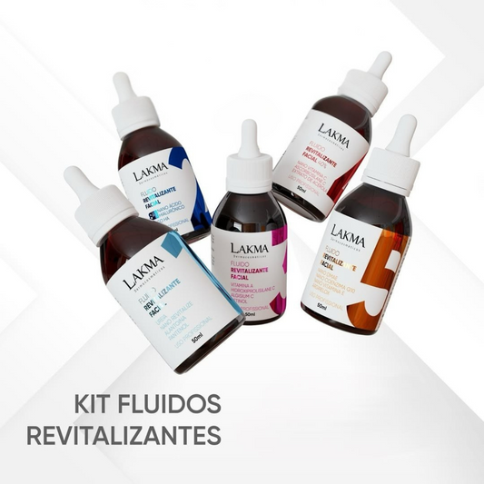 Kit Fluidos Revitalizantes Faciais 5 Itens 50ml Lakma