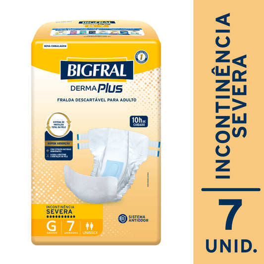 FRALDA BIGFRAL DERMA PLUS G 7 UNIDADES