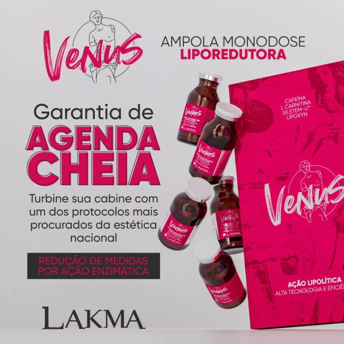AMPOLA LIPOREDUTORA VENUS 5 AMPOLAS 8ML LAKMA