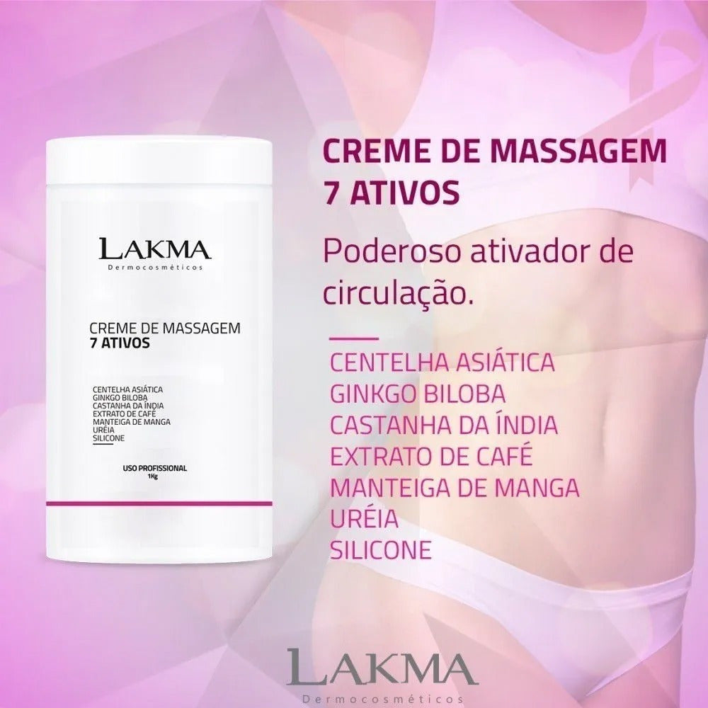 CREME MASSAGEM  7 ATIVOS  LAKMA 1KG