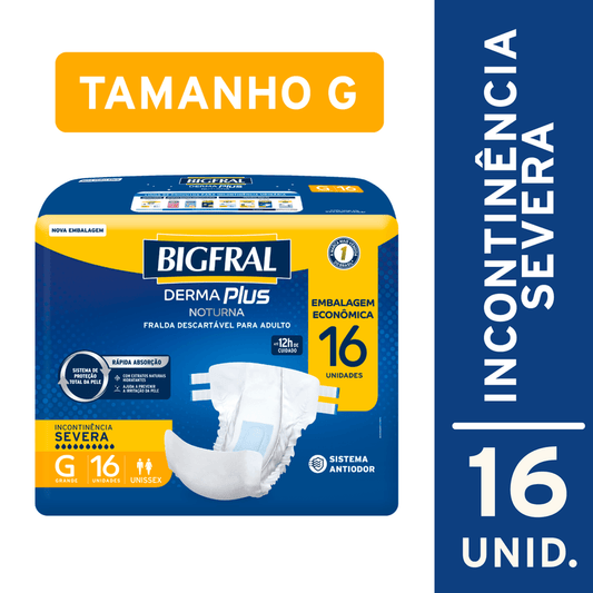 Bigfral Derma Plus Noturna Econômica G com 16 Unidades