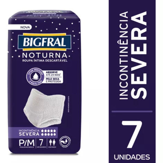 FRALDA BIGFRAL ROUPA INTIMA NOTURNA P/M  7 UNIDADES