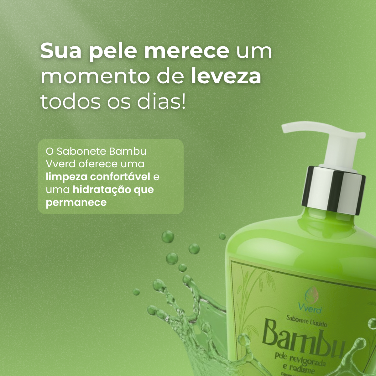 SABONETE LIQUIDO BAMBU 350 ML VVERD