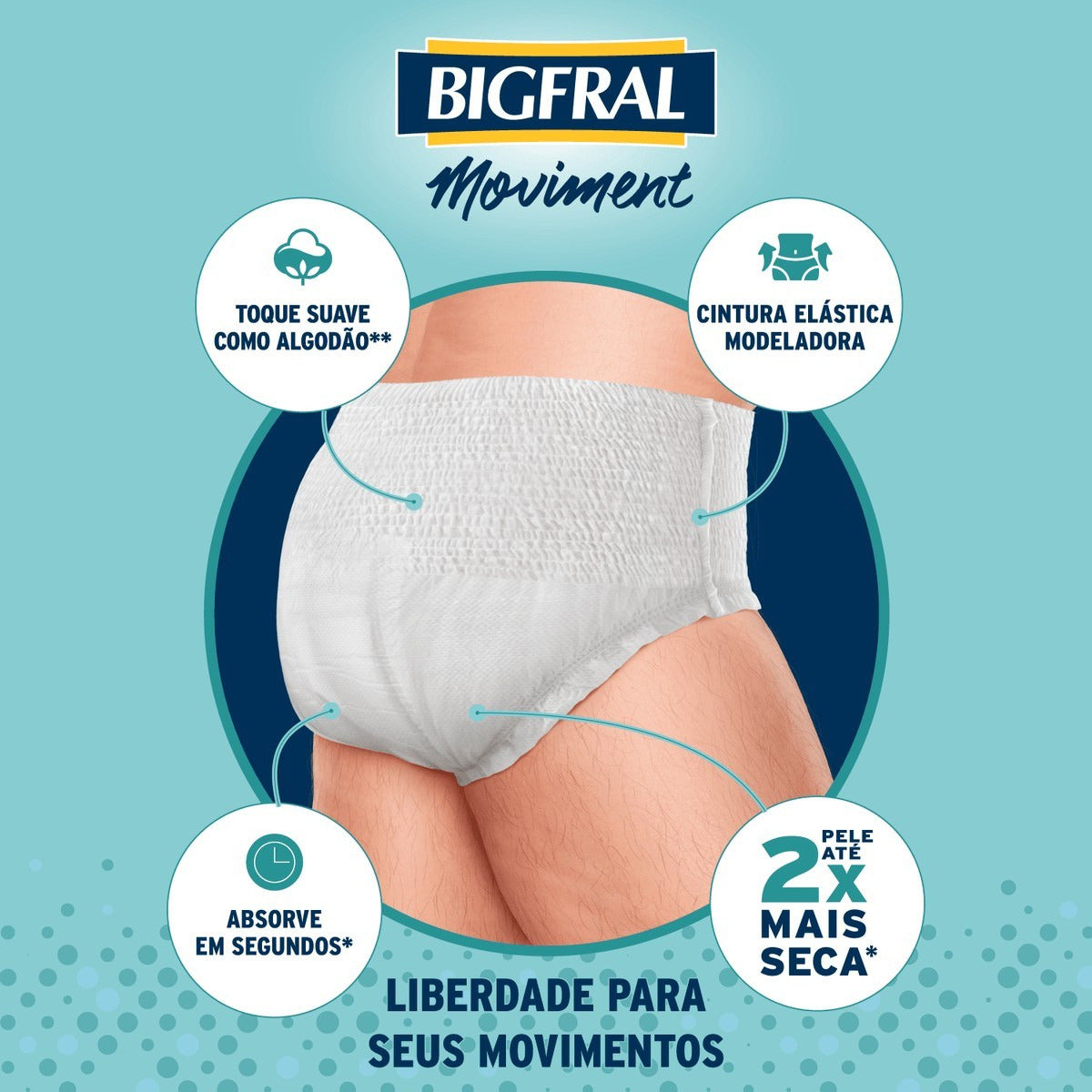 FRALDA BIGFRAL ROUPA INTIMA MOVIMENT G/XG 16 UNIDADES
