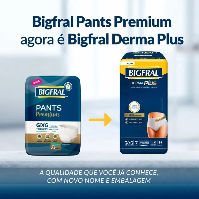 Bigfral Roupa Íntima Derma Plus P/M com 24 Unidades