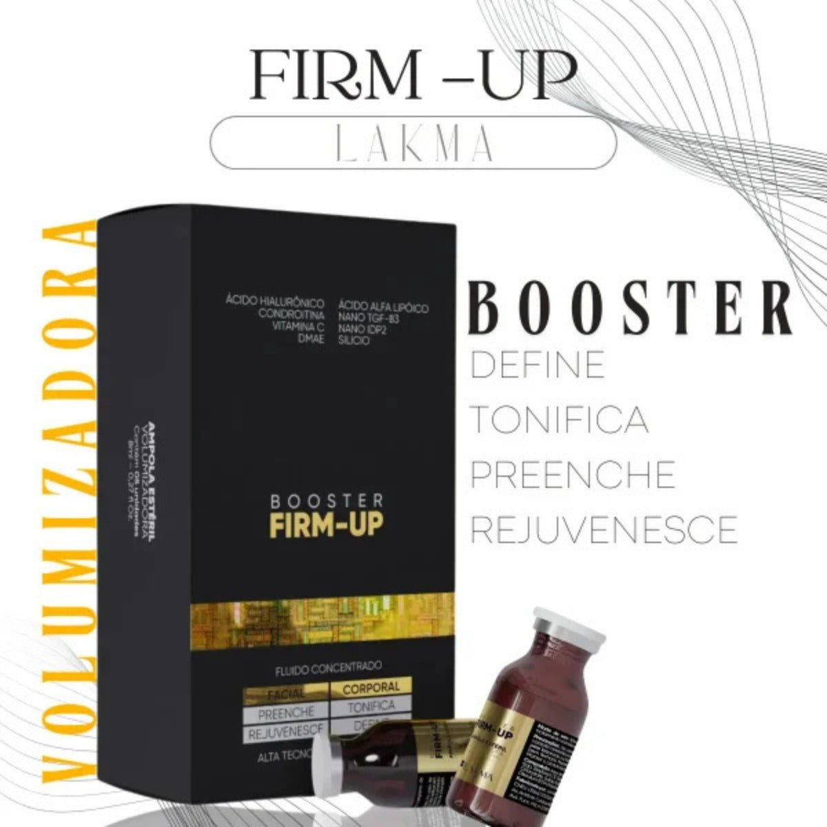 AMPOLA  VOLUMIZADORA BOOSTER FIRM-UP 5 AMPOLAS 8ML LAKMA