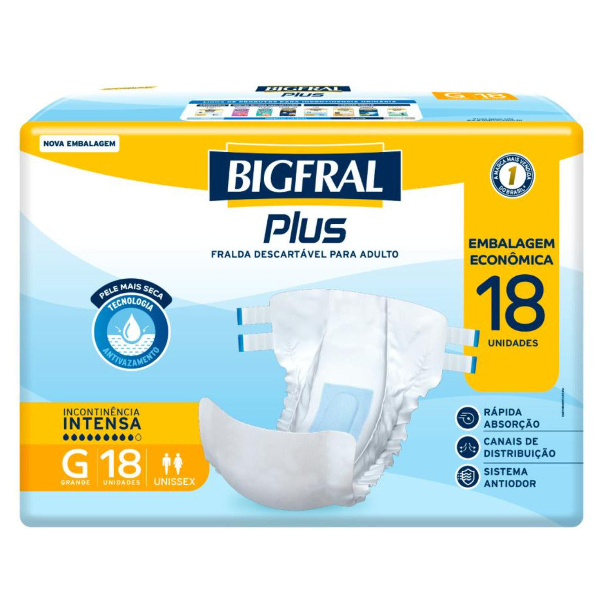FRALDA BIGFRAL PLUS ECONOMICA G 18UNIDADES
