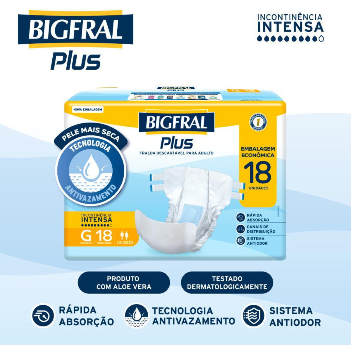 FRALDA BIGFRAL PLUS ECONOMICA G 18UNIDADES