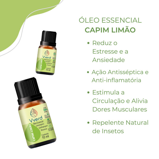ÓLEO ESSENCIAL CAPIM LIMÃO 10ML VVERD