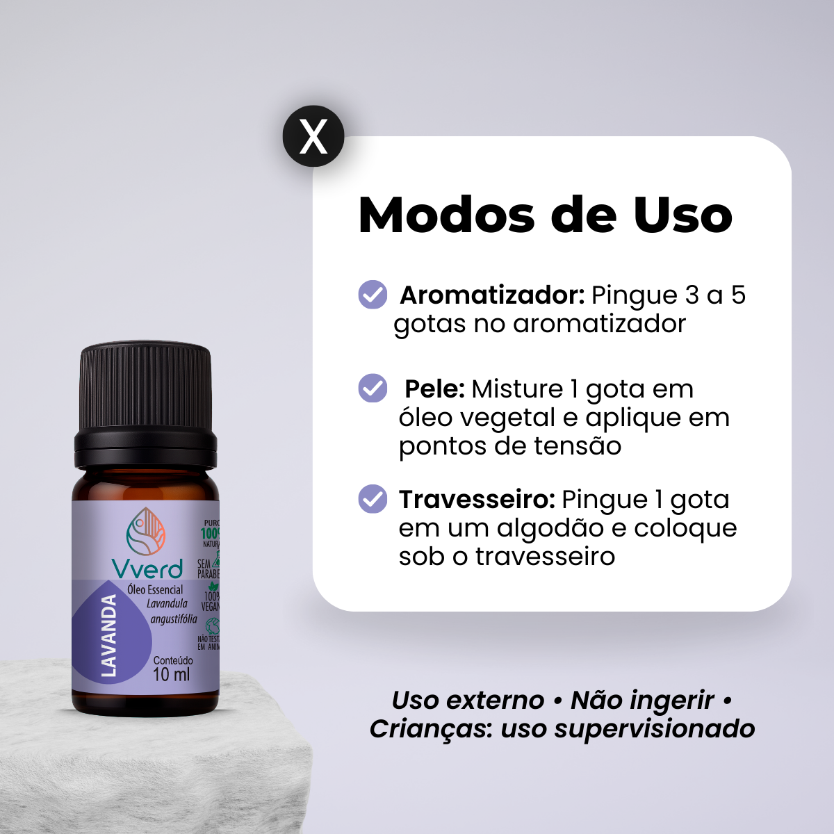 ÓLEO ESSENCIAL 10ML LAVANDA VVERD