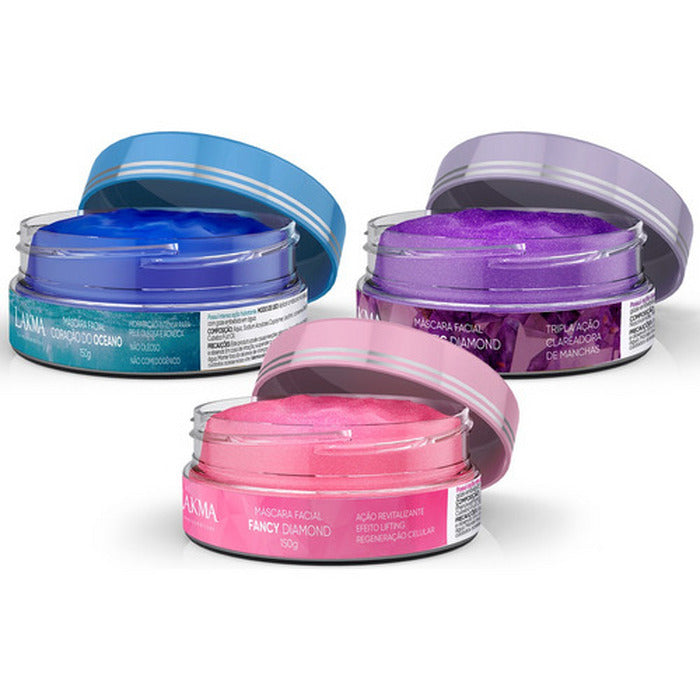 KIT MÁSCARAS ,FANCY, MAJESTIC E CORAÇAO DO OCEANO JOIAS RARAS LAKMA 150G
