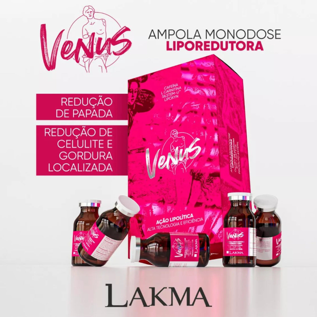 AMPOLA LIPOREDUTORA  VENUS 5 AMPOLAS 8ML  LAKMA