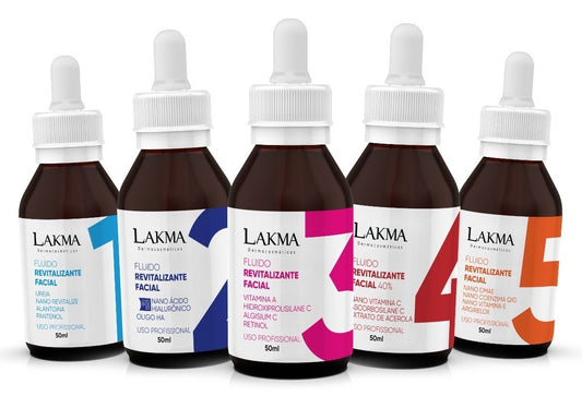 Kit Fluidos Revitalizantes Faciais 5 Itens 50ml Lakma
