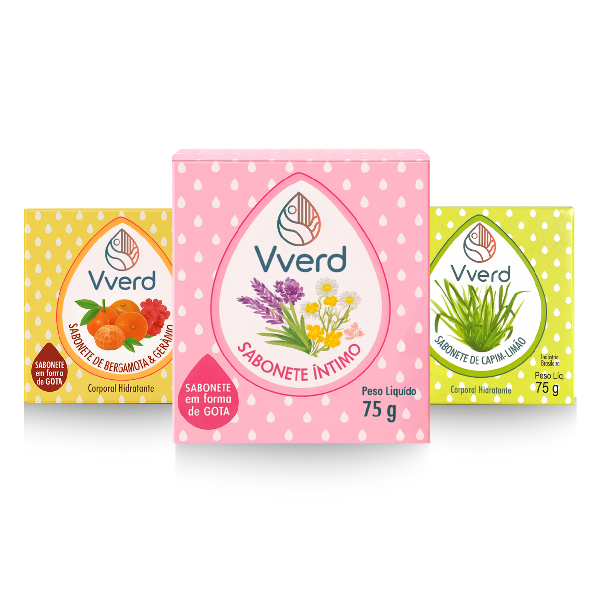 KIT 3 SABONETES SÓLIDOS VVERD