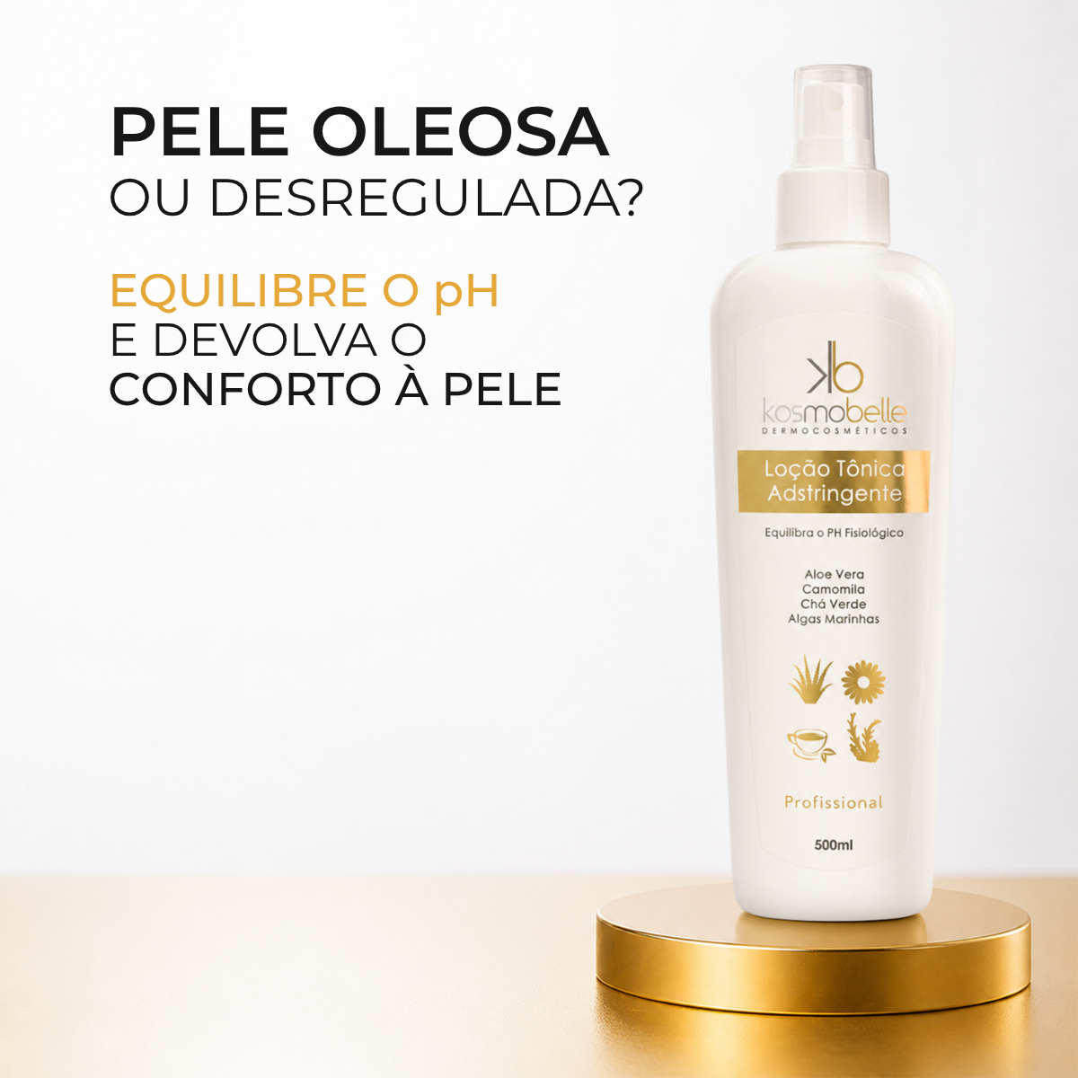 LOÇÃO TÔNICA ADSTRINGENTE KOSMOBELLE 500ML