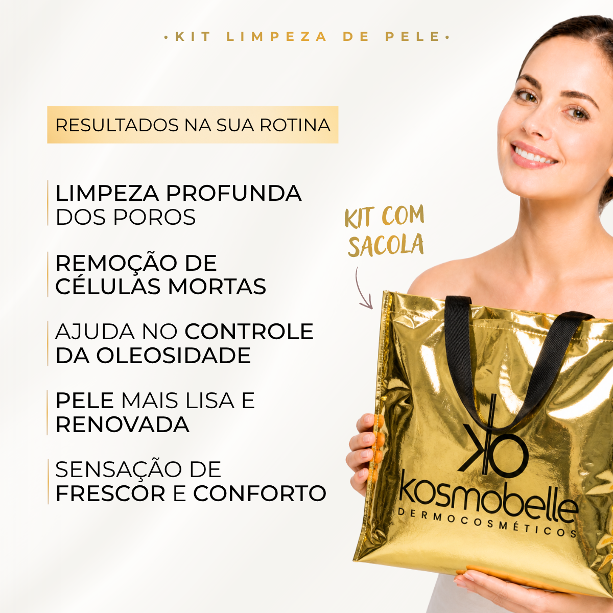 KIT LIMPEZA DE PELE PROFISSIONAL KOSMOBELLE- 5 ITENS