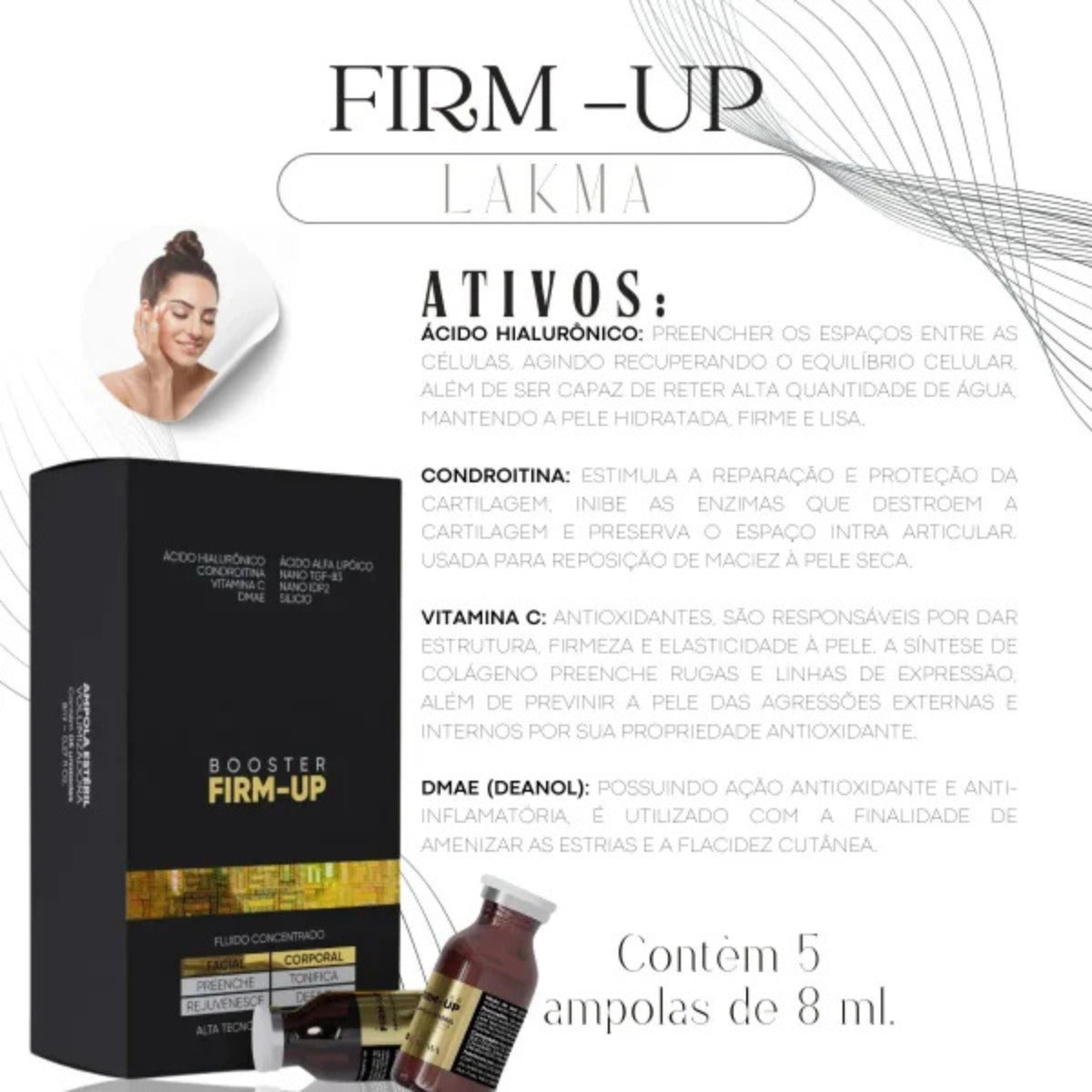 AMPOLA  VOLUMIZADORA BOOSTER FIRM-UP 5 AMPOLAS 8ML LAKMA