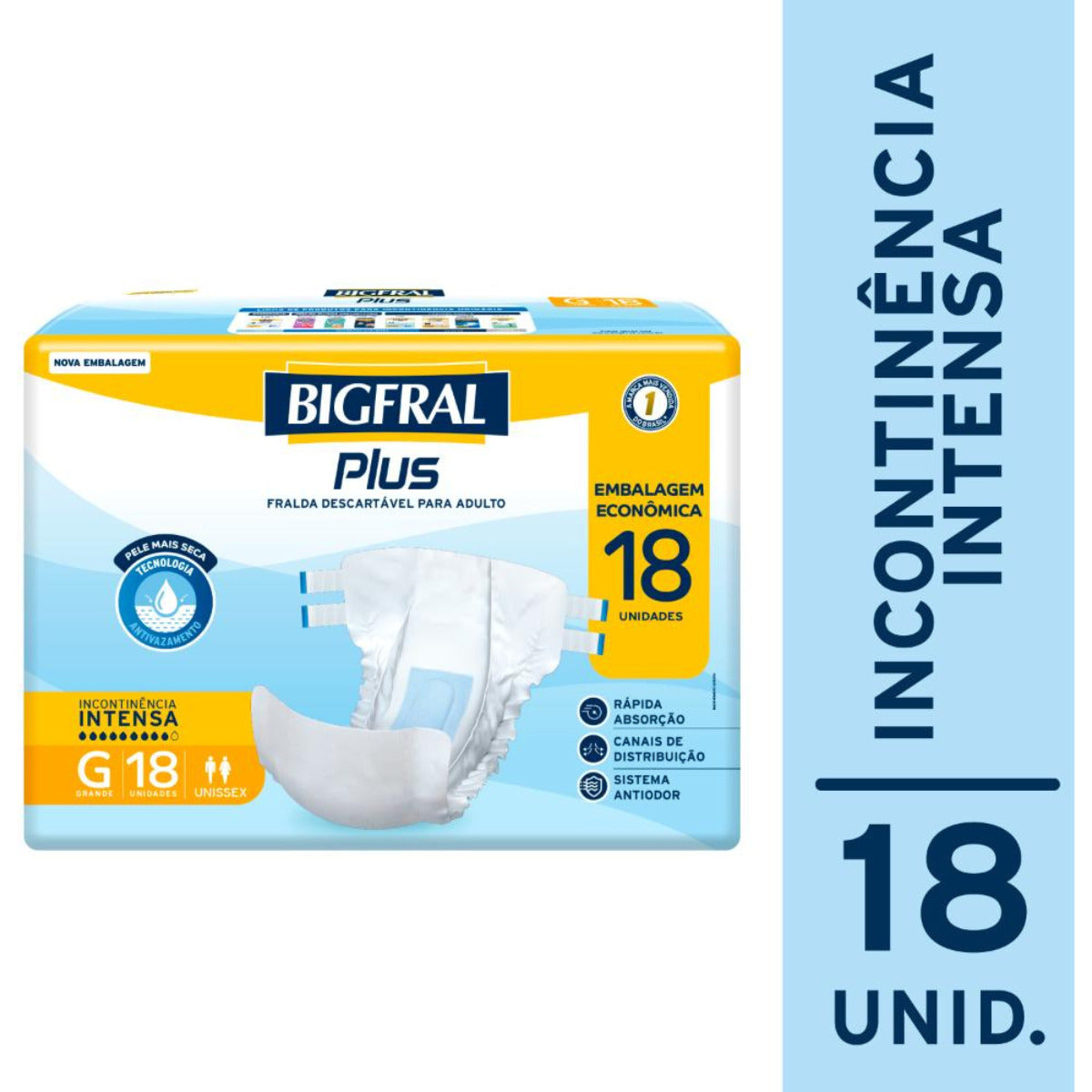 FRALDA BIGFRAL PLUS ECONOMICA G 18UNIDADES