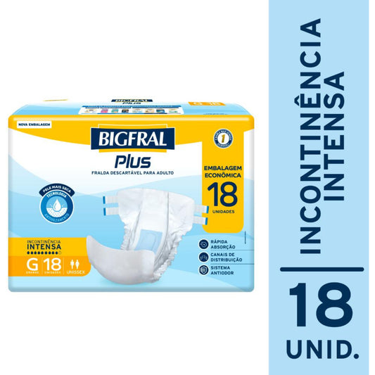 FRALDA BIGFRAL PLUS ECONOMICA G 18UNIDADES