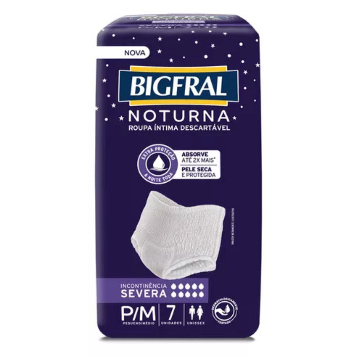 FRALDA BIGFRAL ROUPA INTIMA NOTURNA P/M  7 UNIDADES