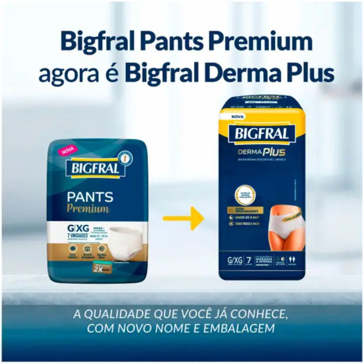 FRALDA BIGFRAL ROUPA INTIMA DERMA PLUS G/XG 7 UNIDADES