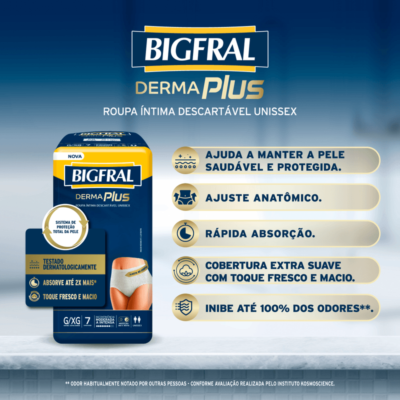 Bigfral Roupa Íntima Derma Plus G/XG com 7 Unidades