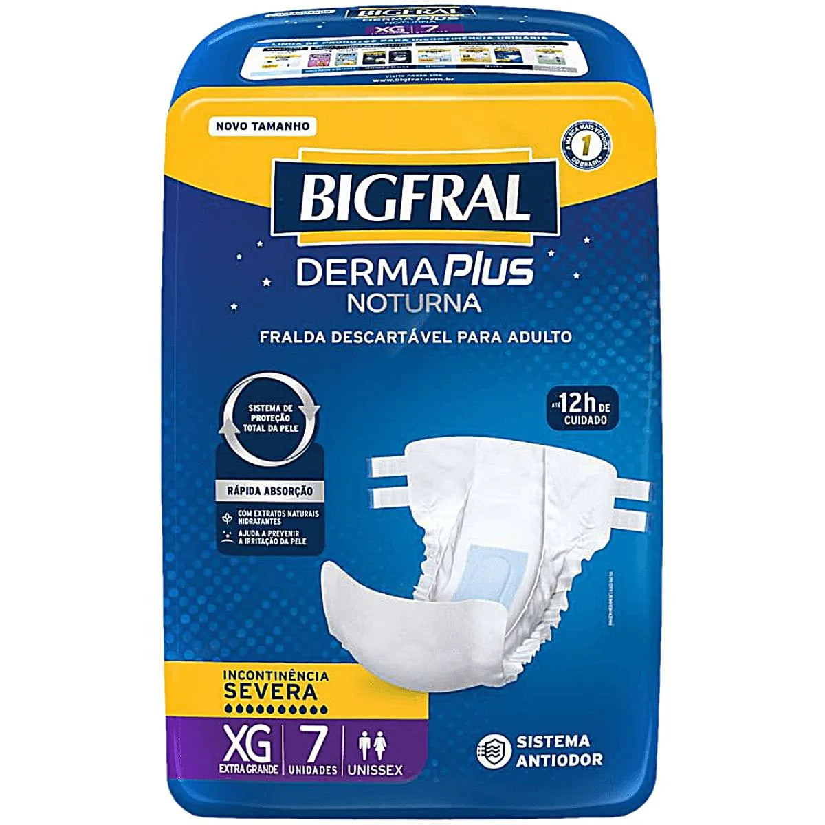Bigfral Derma Plus Noturna Tamanho XG com 7 Unidades