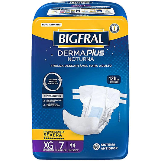 Bigfral Derma Plus Noturna Tamanho XG com 7 Unidades
