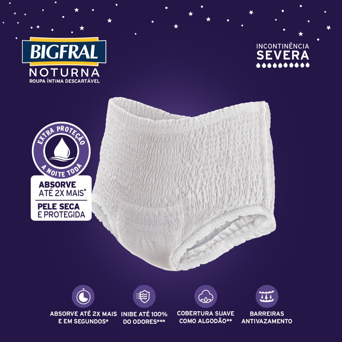 FRALDA BIGFRAL ROUPA INTIMA NOTURNA G/XG 7 UNIDADES