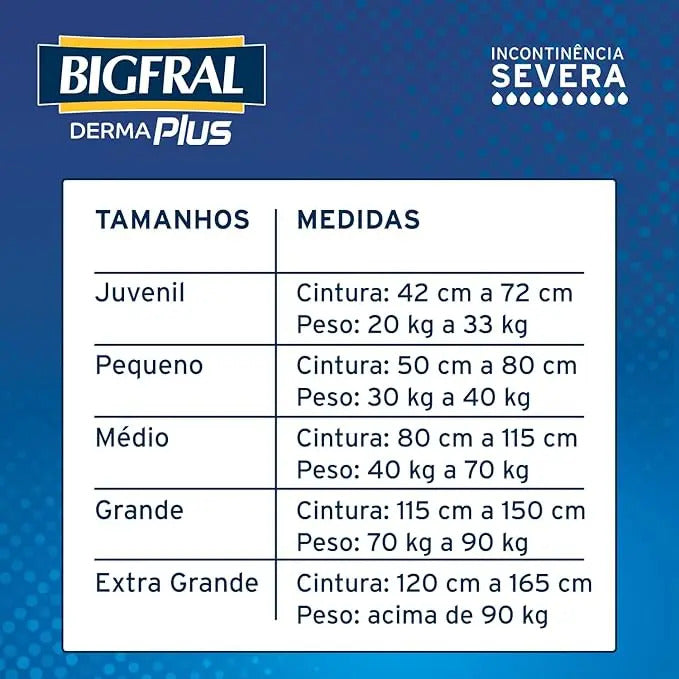 Fralda Bigfral Derma Plus Noturna M 8 Unidades