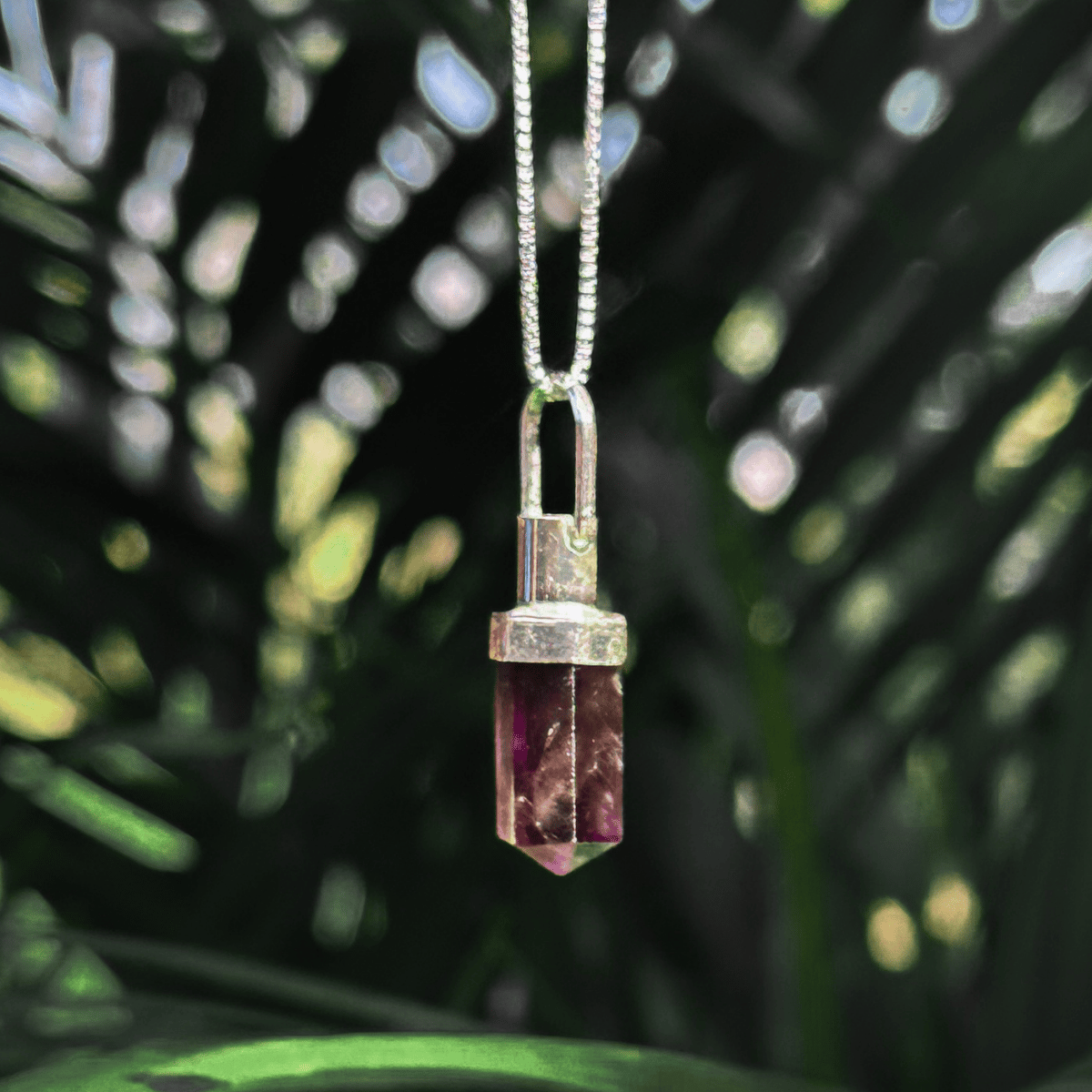 Colar Difusor Ametista Lapidada P Pedra Natural + Corrente Prata 925 45cm