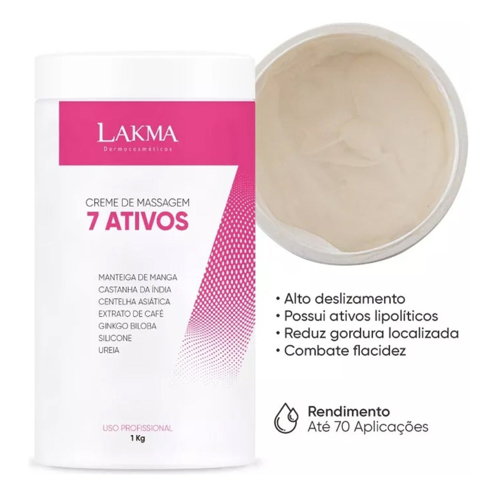 CREME MASSAGEM  7 ATIVOS  LAKMA 1KG