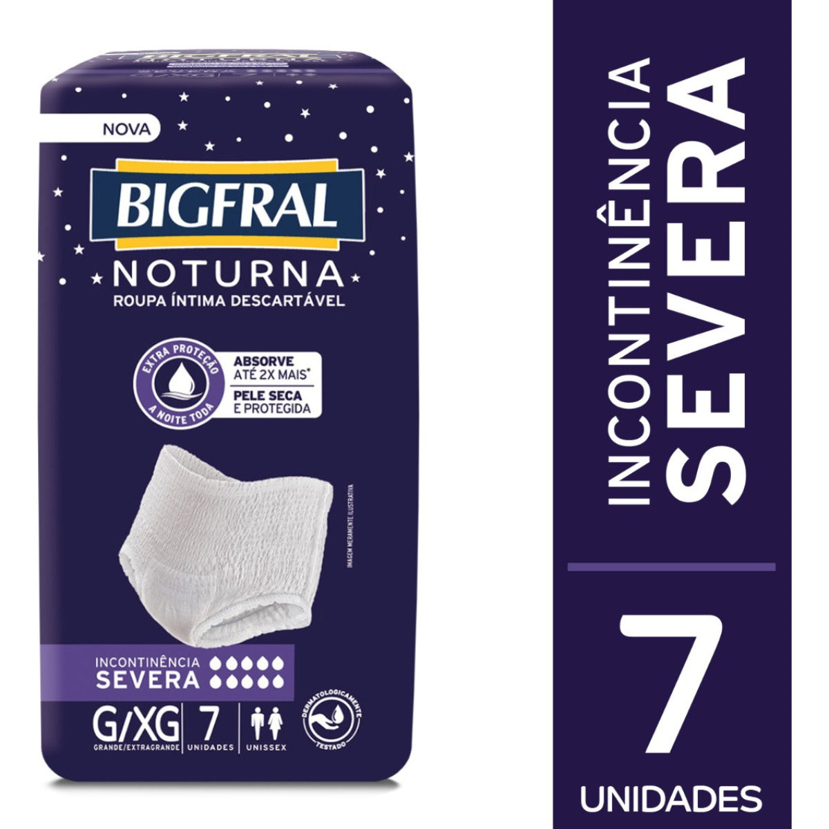 FRALDA BIGFRAL ROUPA INTIMA NOTURNA G/XG 7 UNIDADES