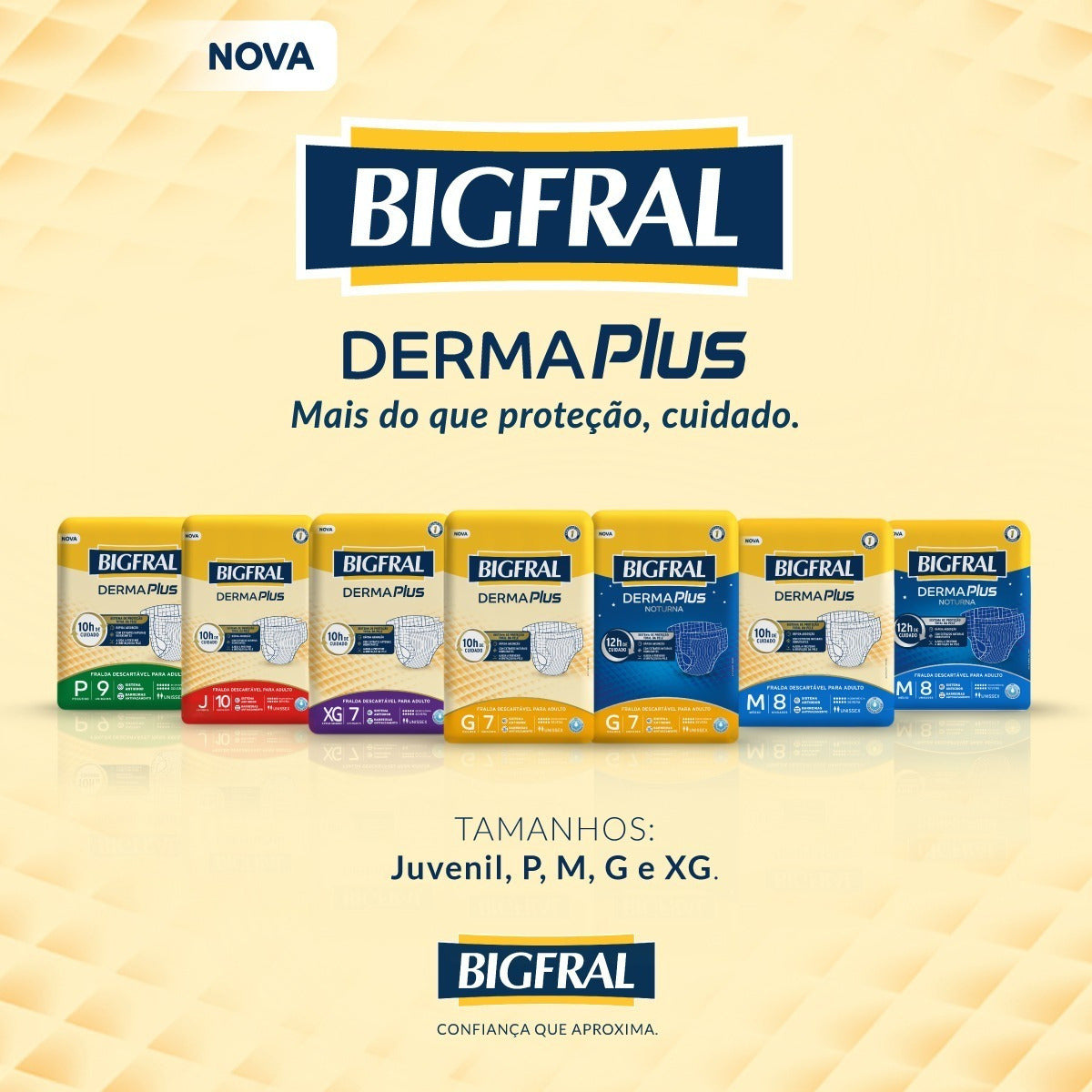 FRALDA BIGFRAL DERMA PLUS JUVENIL 10 UNIDADES