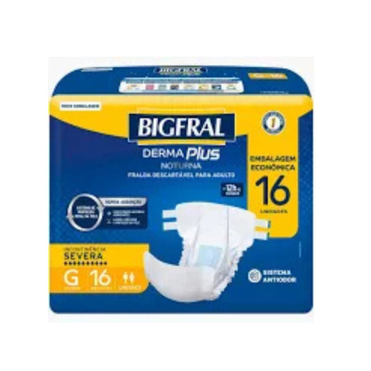 Bigfral Derma Plus Noturna Econômica G com 16 Unidades