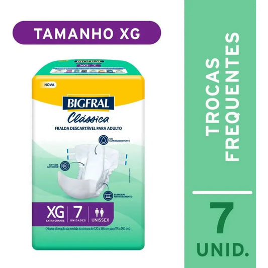Fralda Adulto Bigfral Clássica XG 7 Unidades