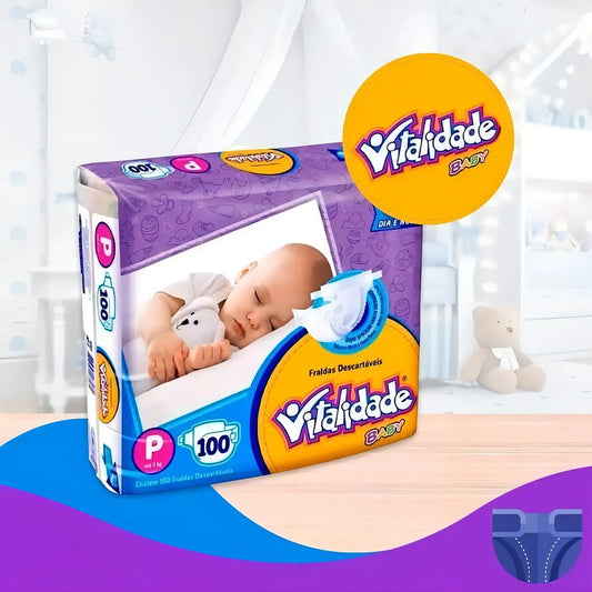 FRALDA VITALIDADE BABY P COM 100 UNI