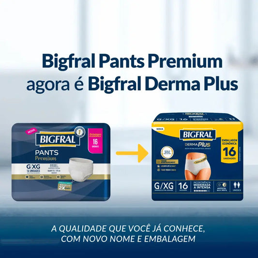 BIGFRAL DERMA PLUS ROUPA ÍNTIMA G/XG COM 16 UNI