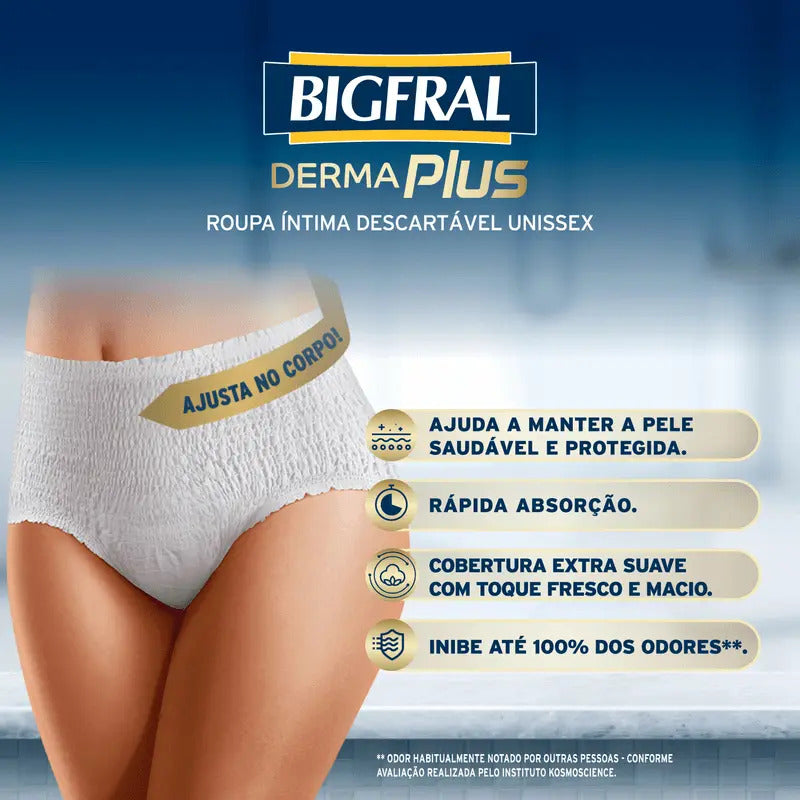 BIGFRAL DERMA PLUS ROUPA ÍNTIMA G/XG COM 16 UNI