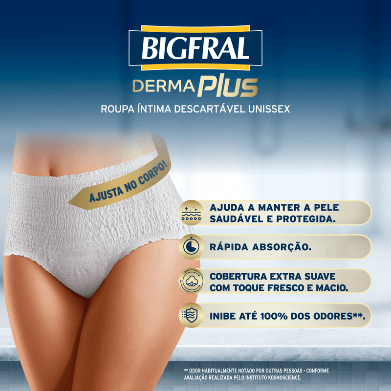 Bigfral Roupa Íntima Derma Plus P/M com 7 Unidades