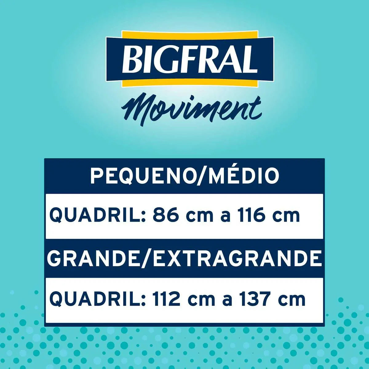 Bigfral Roupa Íntima Moviment P/M com 16 Unidades